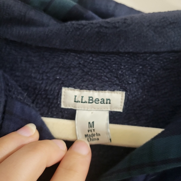L.L. Bean green blue plaid shacket shirt jacket MP - Picture 3 of 4